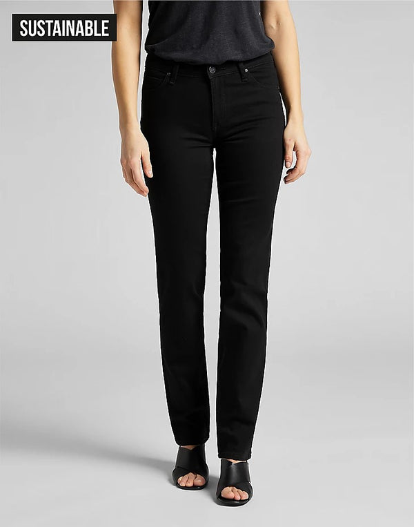 Lee Women's Marion Straight Jeans in Black Rinse