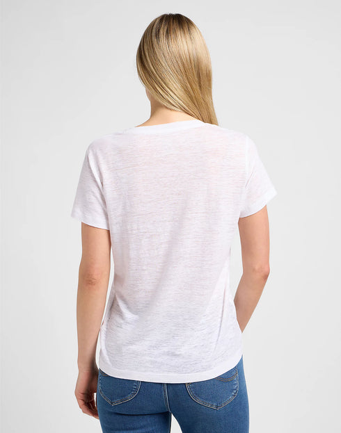 Lee Women's V-Neck T-Shirt In Bright White