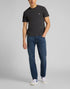Lee Men's Short Sleeve Patch Logo T-Shirt In Washed Black