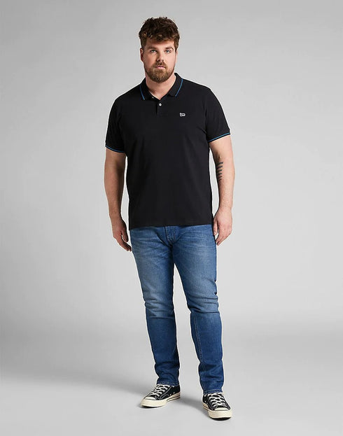 Lee Men's Pique Polo T-Shirt in Black