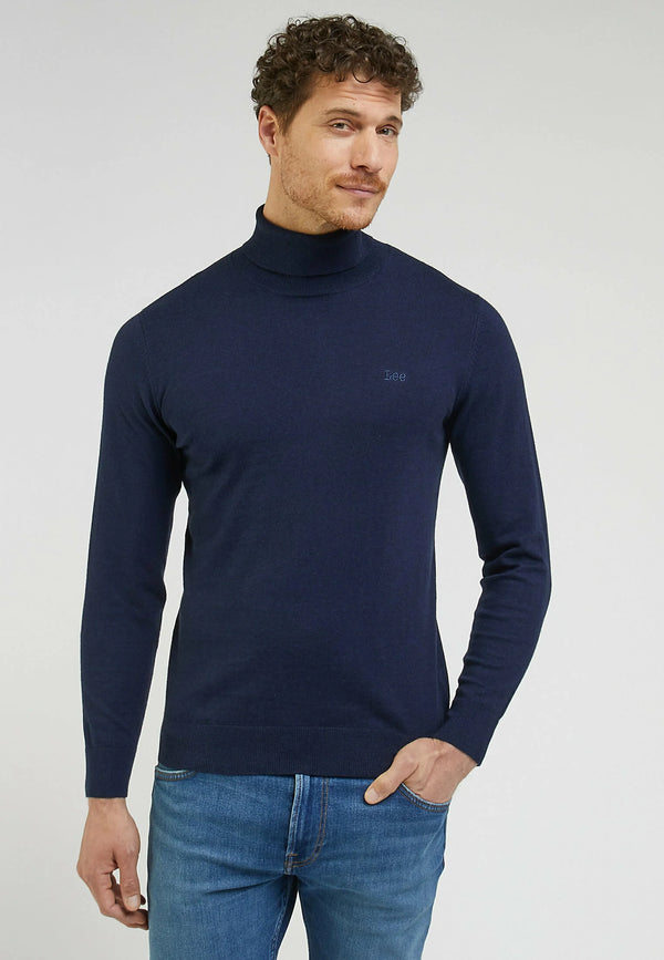 High Neck Knit In Sky Captain