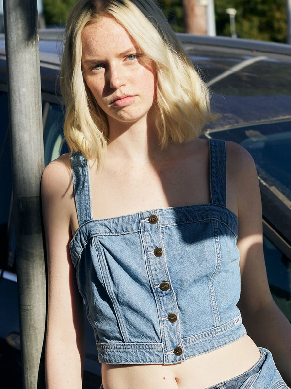 Lee Women's Denim Tank Shirt In First Rainfall