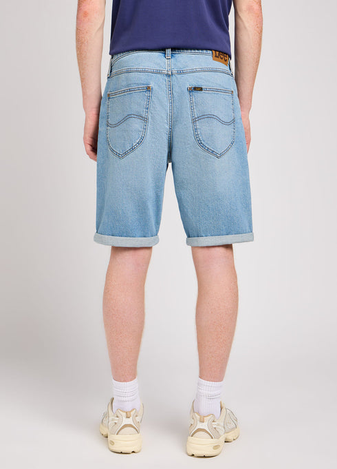 Lee Men's Five Pocket Shorts In Solid Blue