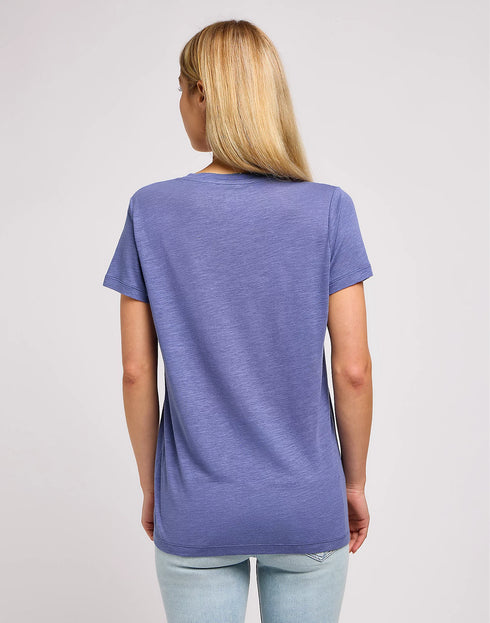 Lee Women's V-Neck T-Shirt In Surf Blue