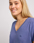 Lee Women's V-Neck T-Shirt In Surf Blue