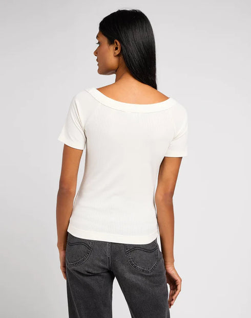 Lee Women's Off The Shoulder Rib In Ecru