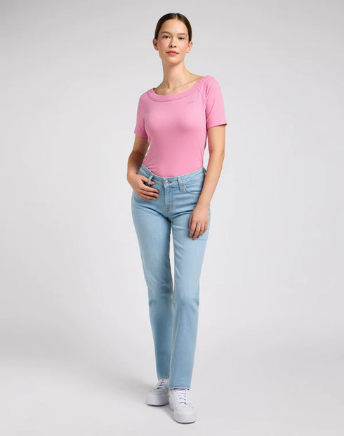 Lee Women's Off The Shoulder Rib In Sugar Lilac