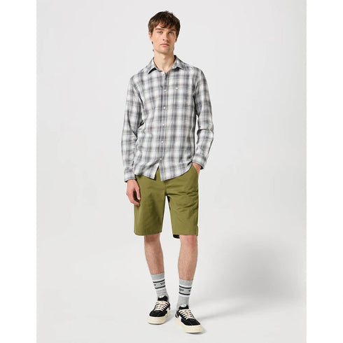 Wrangler Men's Long Sleeve 1 Pocket Shirt In Grey