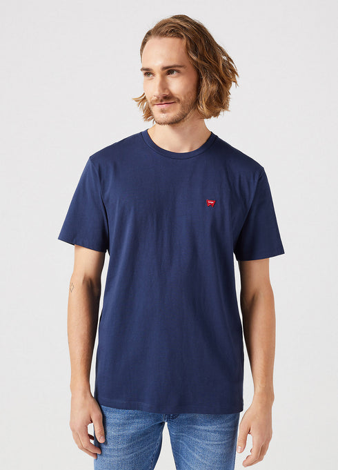 Wrangler Men's Sign Off Patch Logo T-Shirt In Navy