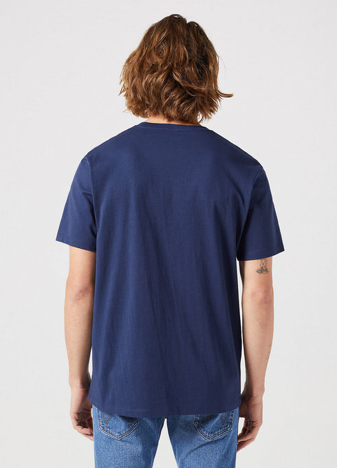 Wrangler Men's Sign Off Patch Logo T-Shirt In Navy