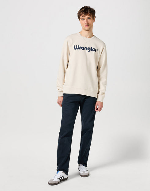 Wrangler Men's Logo Crew Sweatshirt In Vintage White