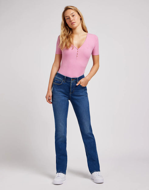Lee Women's ULC Straight Jeans In Cobalt Sheen
