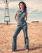 Wrangler Women's Racer Back Cat Suit In Indigo Wranch