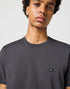Wrangler Men's Sign Off Patch Logo T-Shirt In Faded Black