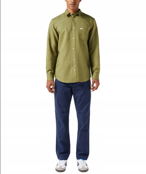 Wrangler Men's Long Sleeve 1 Pocket Shirt In Capulet Olive