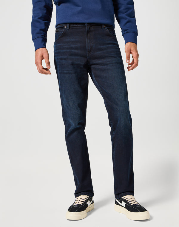 Wrangler Men's Texas Slim Jeans In Deep Blue Black
