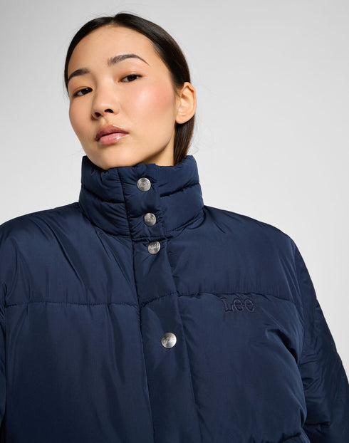 Lee Women's Relaxed Short Puffer Jacket in Mood Indigo