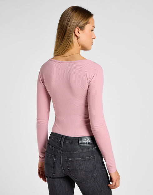 Lee Women's Long Sleeve Henley in Pretty Plum
