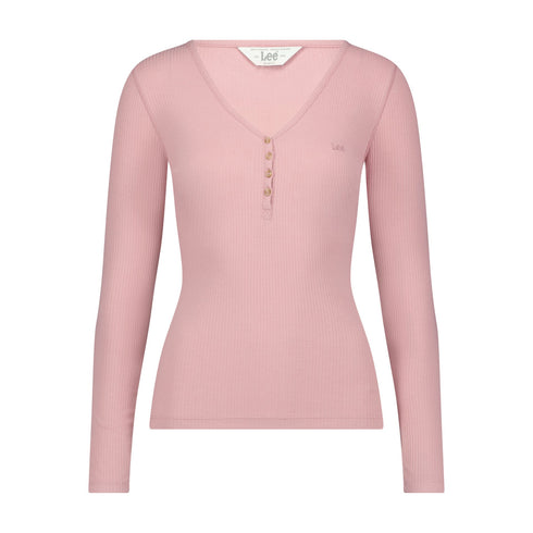 Lee Women's Long Sleeve Henley in Pretty Plum