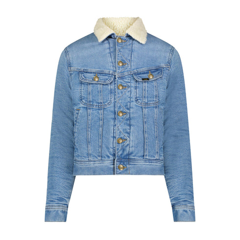 Lee Women's Sherpa Rider Jacket In Blue Voyage