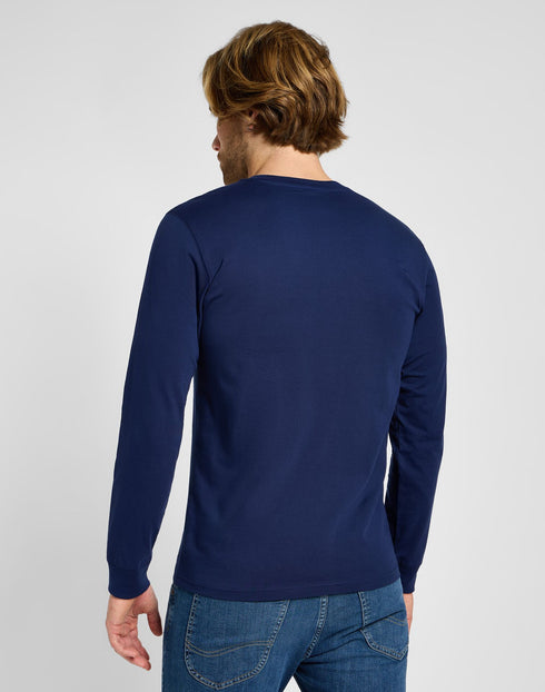 Lee Men's Long Sleeve Patch Logo T-Shirt In True Navy