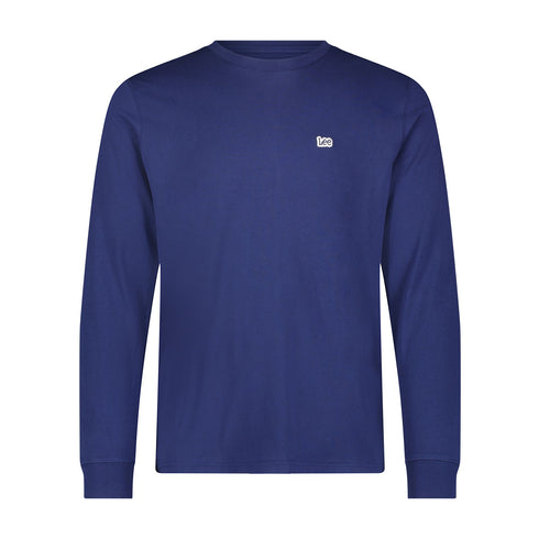 Lee Men's Long Sleeve Patch Logo T-Shirt In True Navy