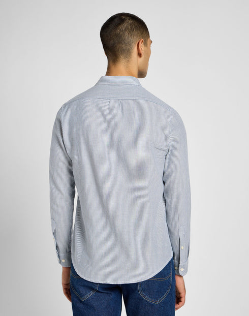 Lee Men's Button Down Shirt In Blue Stripe