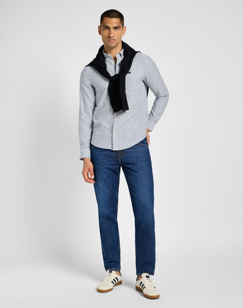 Lee Men's Button Down Shirt In Blue Stripe