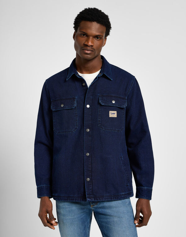 Lee Men's Workwear Overshirt in Medium Worn Wash
