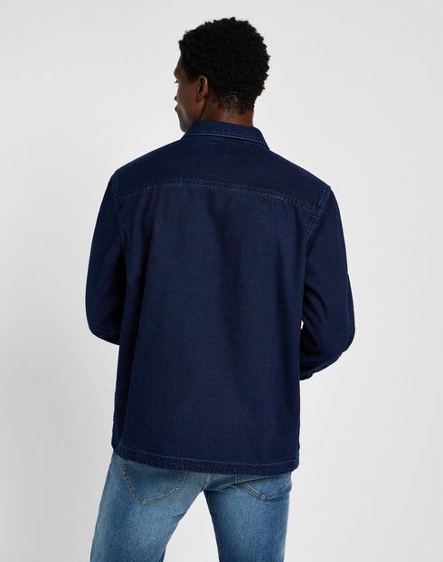 Lee Men's Workwear Overshirt in Medium Worn Wash