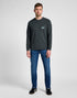 Lee Men's Long Sleeve Pocket Logo T-Shirt in Washed Black