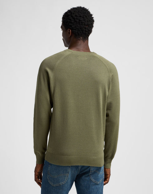 Lee Men's Clean Raglan Sweater in Mercantile Green