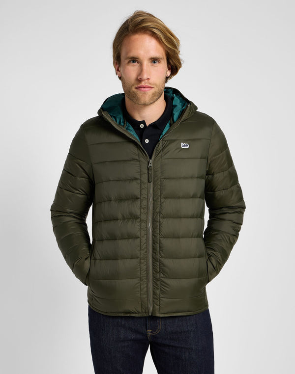 Lee Men's Light Puffer Jacket in Olive Night