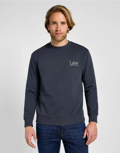 Lee Men's Wobbly Logo Sweatshirt In Dark Muted Gray