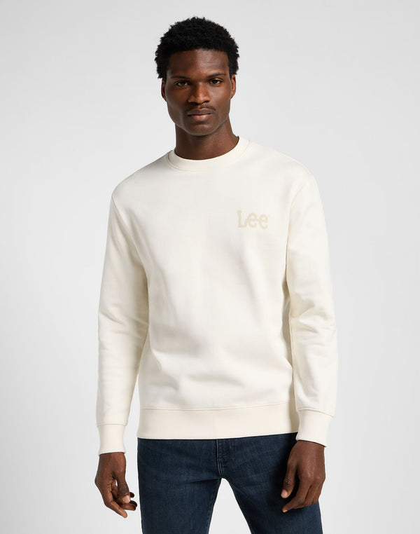 Lee Men's Wobbly Logo Sweatshirt In Ecru