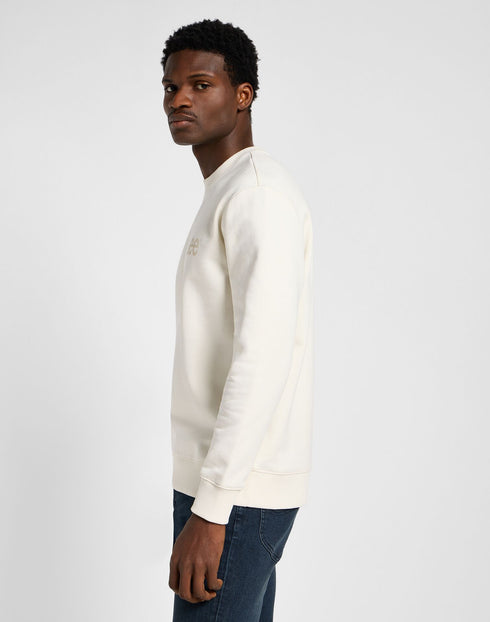 Lee Men's Wobbly Logo Sweatshirt In Ecru