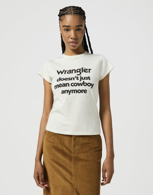 Wrangler Women's Shrunken Band T-Shirt in Vintage White