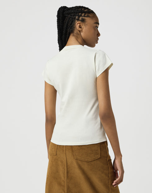 Wrangler Women's Shrunken Band T-Shirt in Vintage White