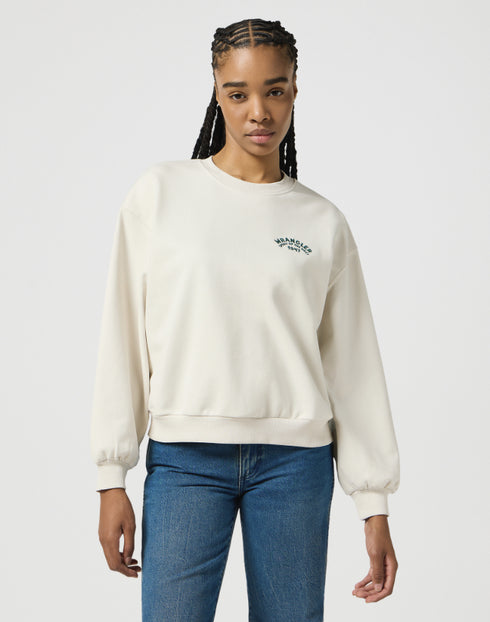 Wrangler Women's Oversized Sweatshirt in Vintage White