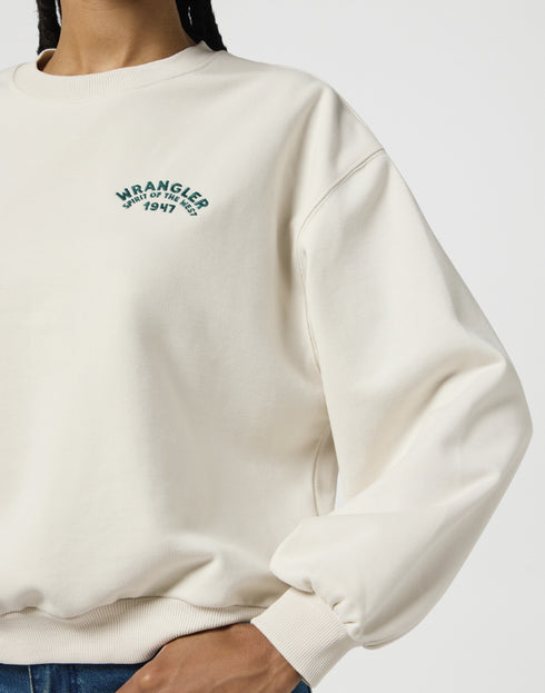 Wrangler Women's Oversized Sweatshirt in Vintage White