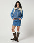 Wrangler Women's Sherpa Denim Vest in Original Blue