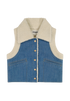 Wrangler Women's Sherpa Denim Vest in Original Blue