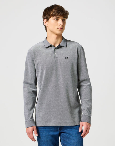 Wrangler Men's Long Sleeve Refined Polo T-Shirt In Black