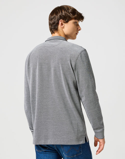 Wrangler Men's Long Sleeve Refined Polo T-Shirt In Black