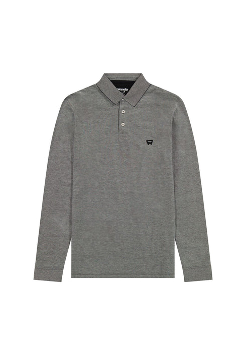 Wrangler Men's Long Sleeve Refined Polo T-Shirt In Black