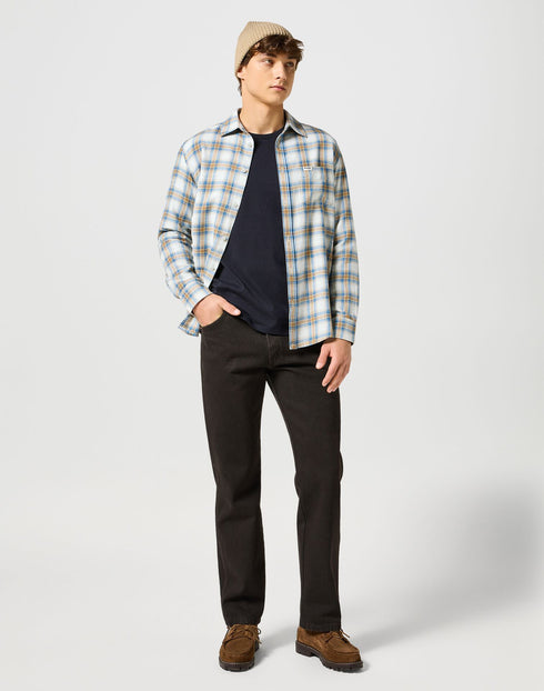 Wrangler Men's 1 Pocket Indigo Shirt In White
