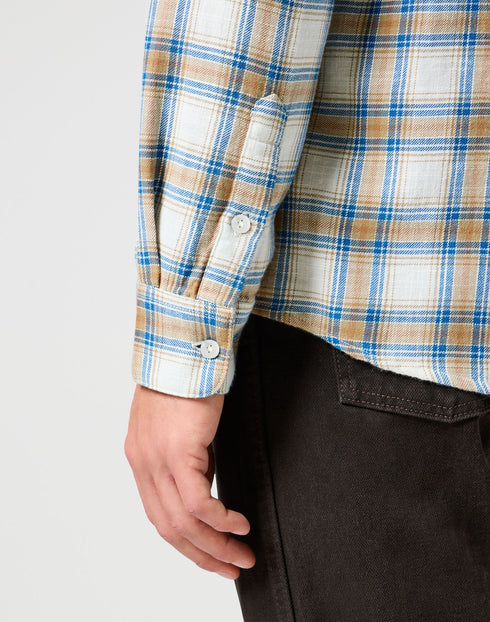 Wrangler Men's 1 Pocket Indigo Shirt In White
