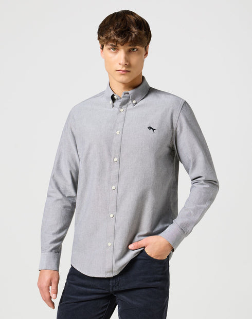 Wrangler Men's Oxford Shirt In Grey