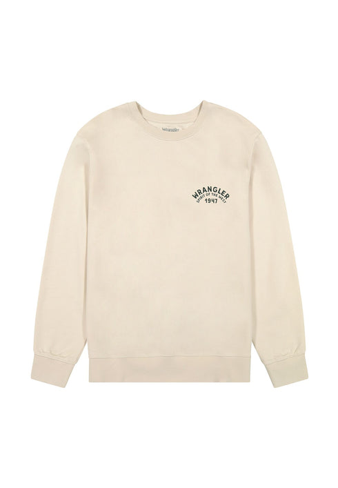 Wrangler Men's Cactus Crewneck Sweatshirt In Vintage White