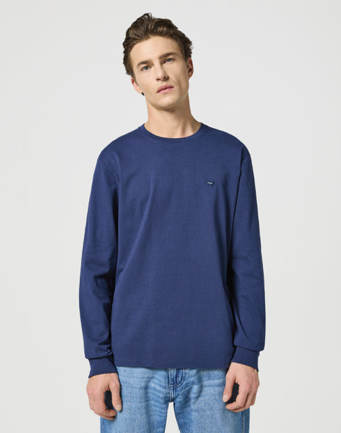 Wrangler Men's Long Sleeve Sign Off T-Shirt In Navy